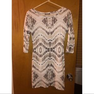 Beige Patterned Dress